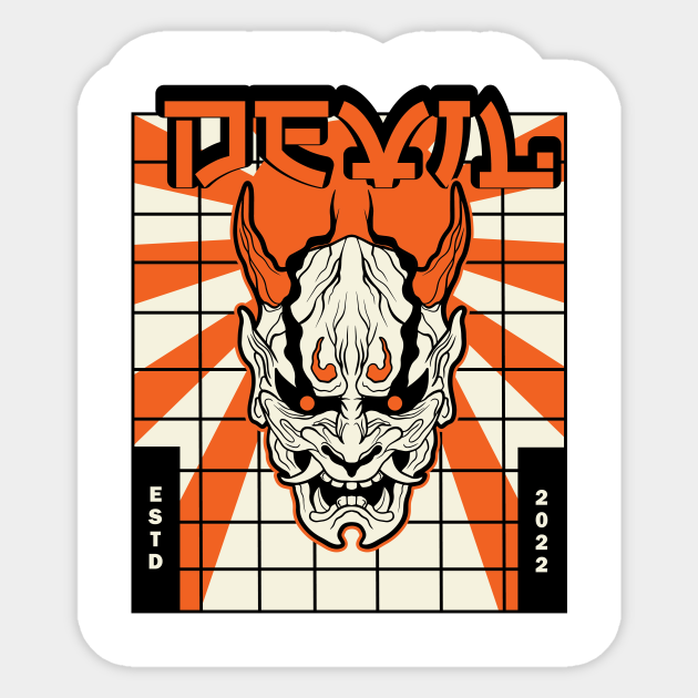 Oni Mask Oni Mask Japanese Mask Sticker TeePublic